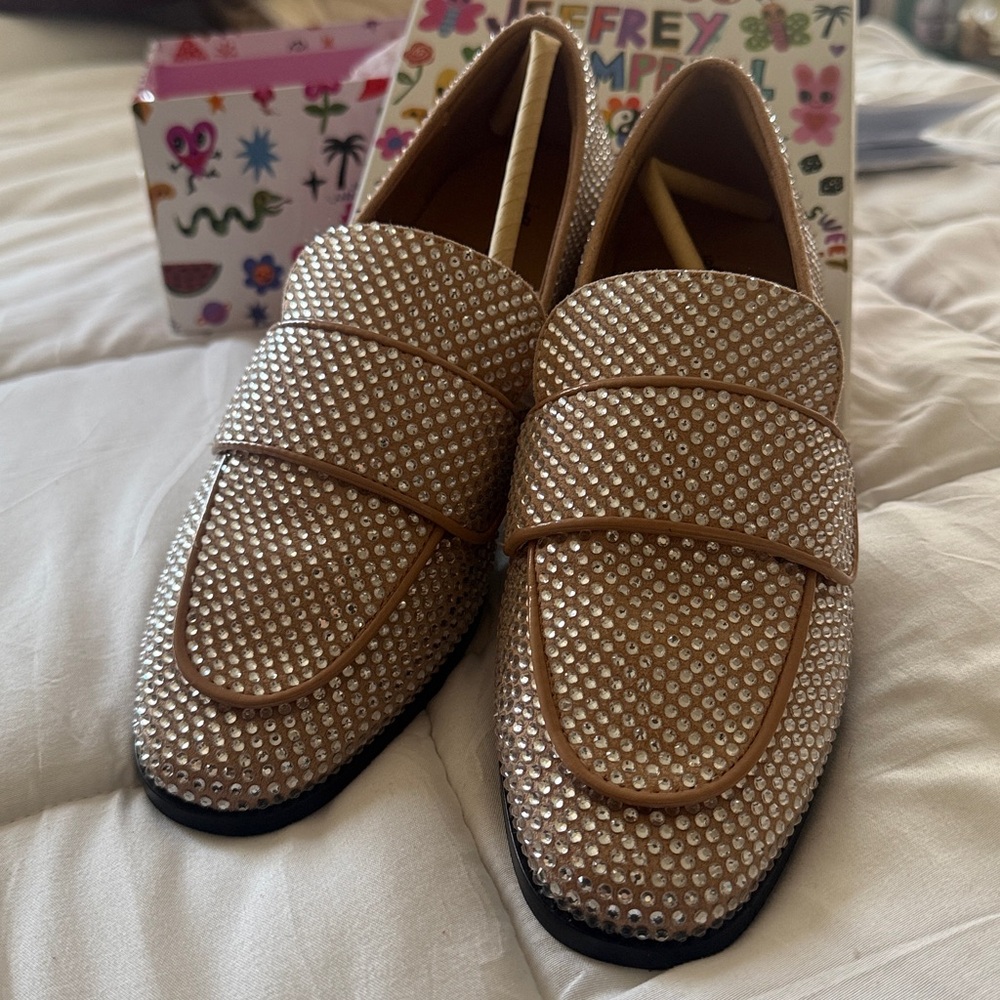 Jeffrey Campbell Crystal-Embellished Rhinestone Loafers